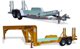 Low profile equipment trailers